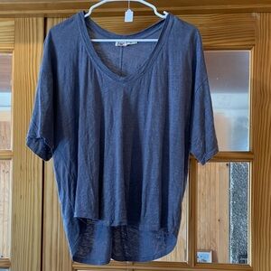 Women's Faherty Oceanside Folkstone V-neck 100% Linen Short Sleeve T-shirt XL